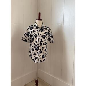 Old Navy Blue & White Floral Boys Buttondown, Size 8
